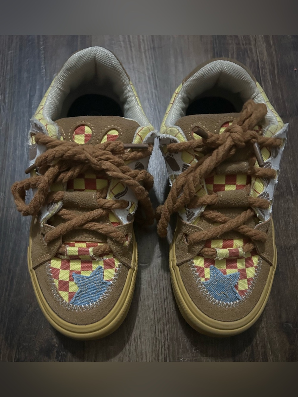 Toy Story Woody Inspired Patchwork Sneakers 36EU/4YUS Cowboy Western Rope Laces